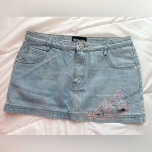 Y2K inspired denim mini skirt